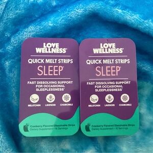 2-Pack Love Wellness SLEEP QUICK MELT STRIPS Sleep Support Strips - BRAND NIB